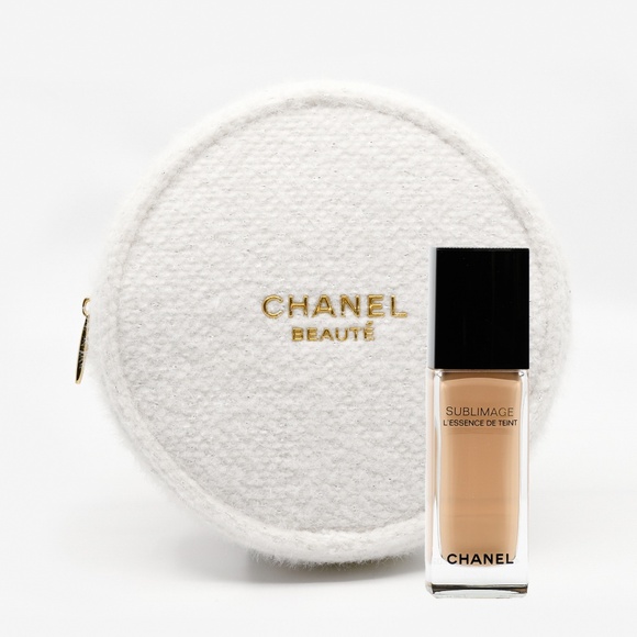 CHANEL BEAUTÉ White Tweed Makeup Case + FREE Foundation - Picture 7 of 13